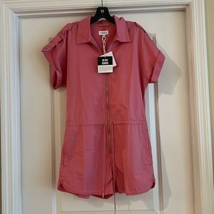 NWT Pistola Denim Meg Front Zip Romper - Flamingo Color